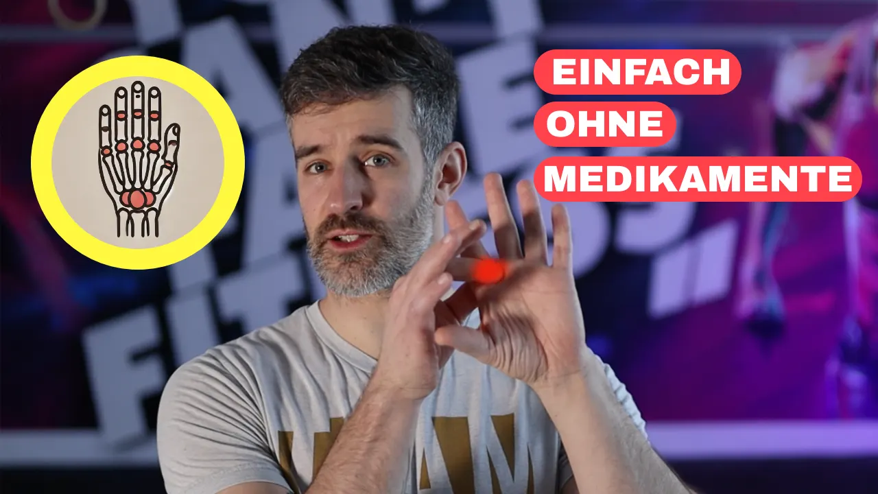 Thumbnail für das Video: Finger und Hand Arthrose. Einfach und ohne Medikamente.